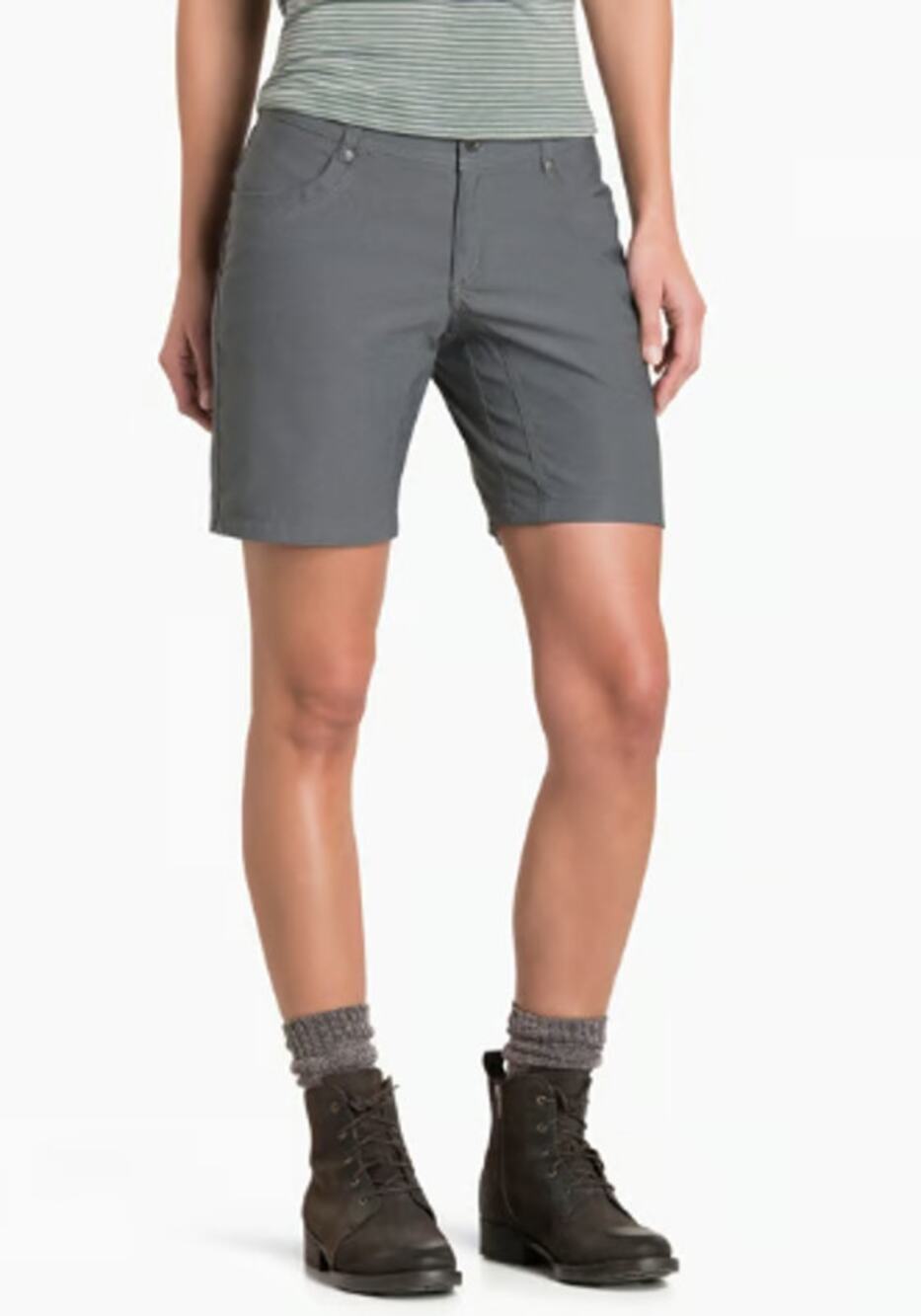 KUHL Trekr 8" Shorts Women's 10 Charcoal Gray Hiking Outdoor Active Utility